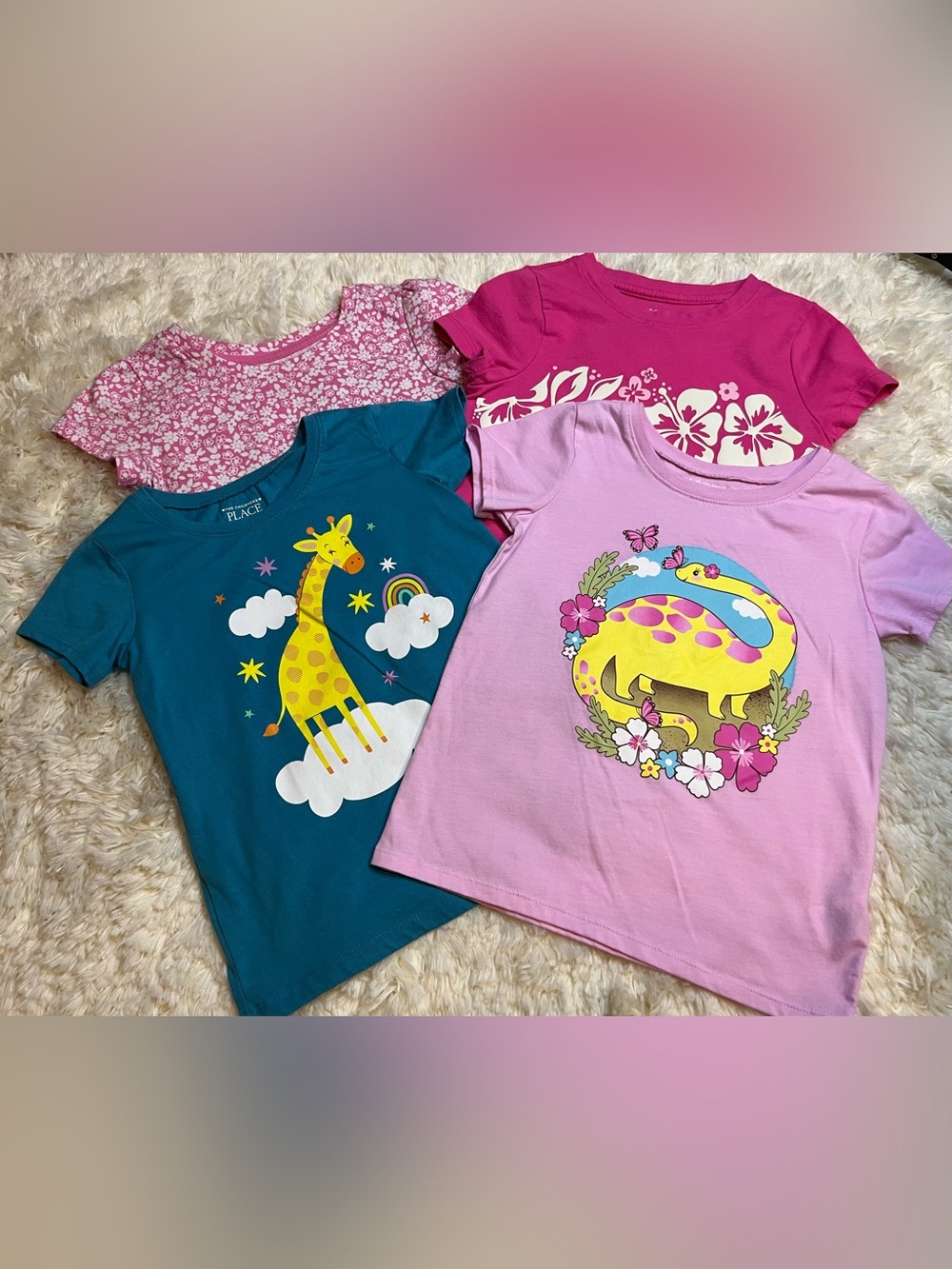 Lot of 4 Girls Tees Size 5T Short Sleeve School T-shirt Casual Cat & Jack